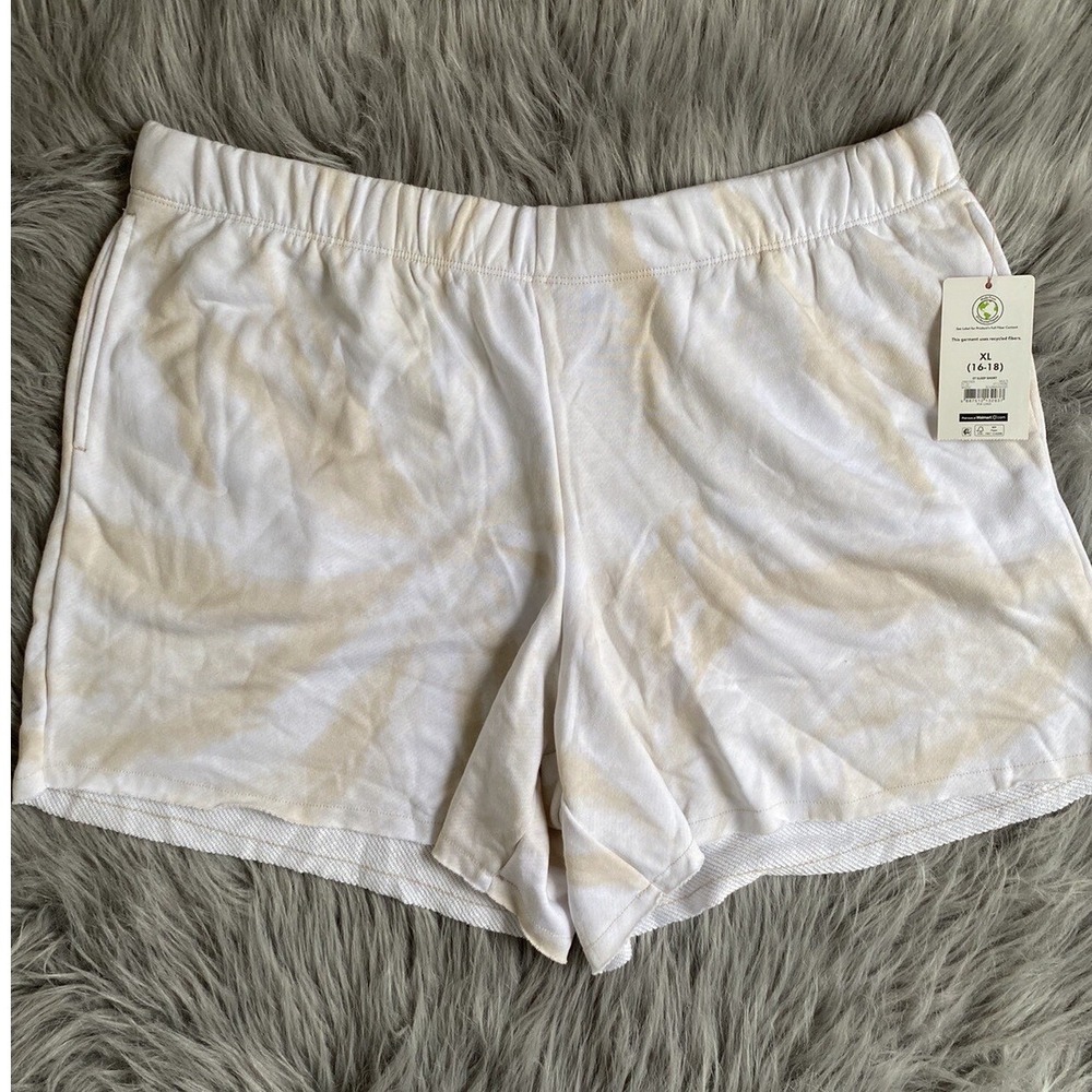 Secret Treasures Tie Dye Pajama Shorts Women's Size XL 16-18 White Cream Pjs